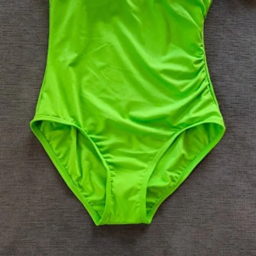 NWT Michael Kors Green One-Shoulder Gold Accent Ring One-lPiece Swimsuit Size 6